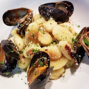 Moules - gnocchi - vin blanc